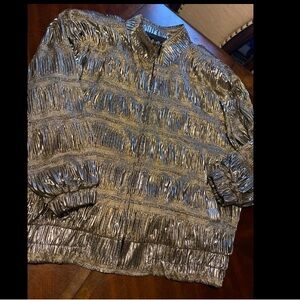 Cisco Metallic Silver Fringe Bomber Jacket